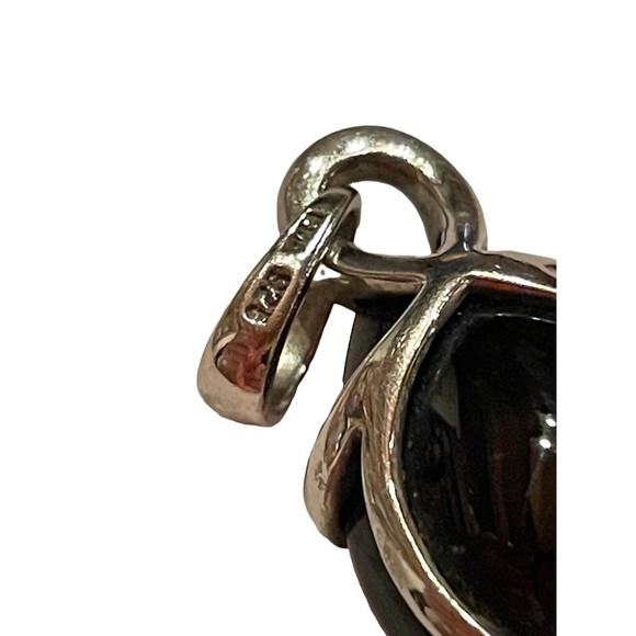 Sterling Silver 925 Black Onyx Cubic Zirconia Pendant EMA Jewlery Inc - Picture 5 of 11